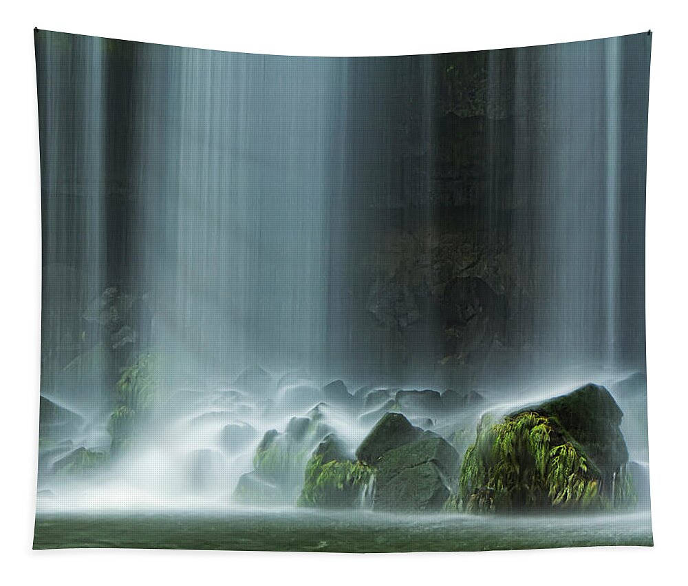 Costa Rica Tapestry featuring the photograph Waterfalls on the Rocks by Cheryl Strahl