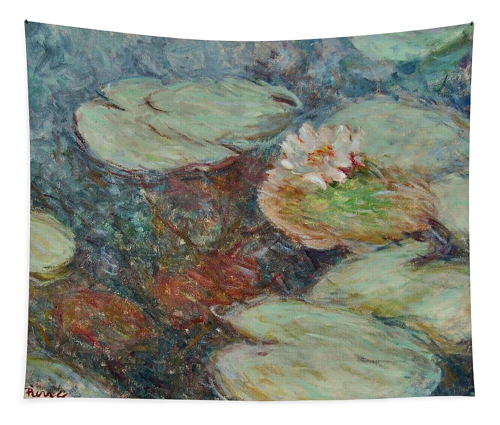 Nymphaea Tapestry featuring the painting Waterlelie Nymphaea Nr.7 by Pierre Dijk