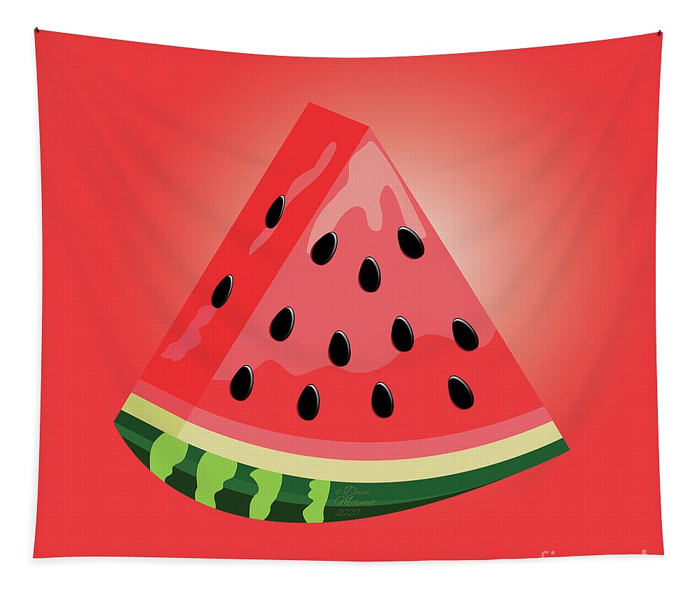 Watermelon Tapestry featuring the digital art Watermelon,Summer,Fruit, by David Millenheft