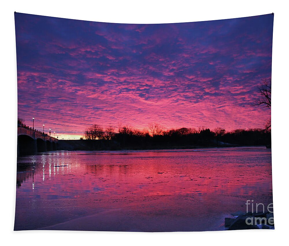 Sunrise Tapestry featuring the photograph Waterville Sunrise 1.30.2021  8893 by Jack Schultz