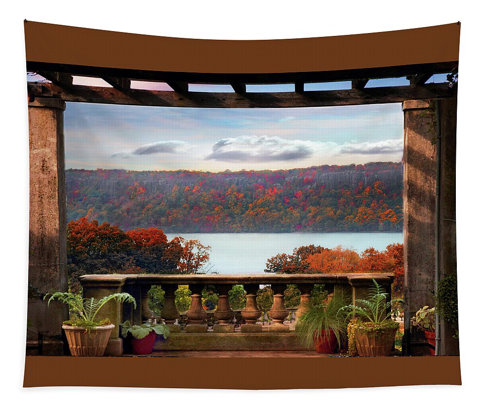 Wave Hill Tapestry featuring the photograph Wave Hill Pergola View by Jessica Jenney