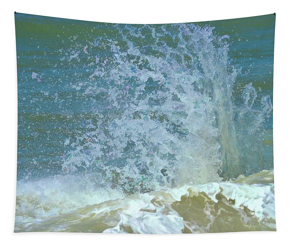 Storm Tapestry featuring the photograph Waves 2 by Alison Belsan Horton