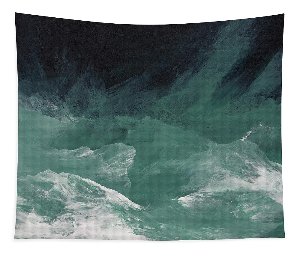Waves Tapestry featuring the painting Waves and Breakers by Linda Bailey