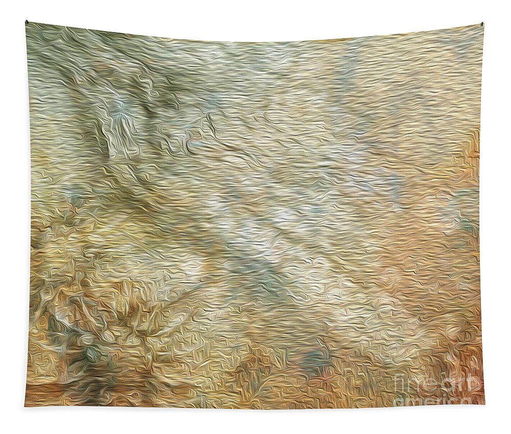 Floral Tapestry featuring the mixed media Weathered Floral by Toni Somes