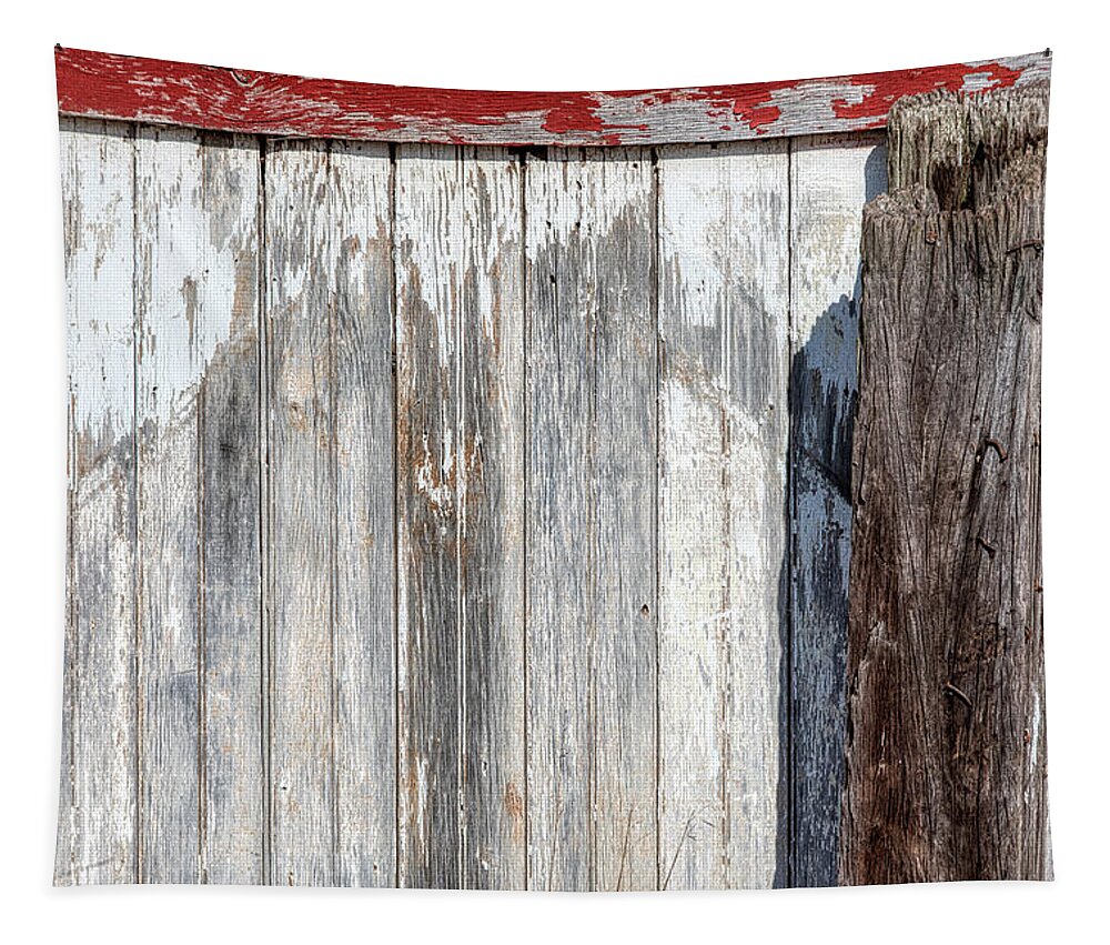 Americana Tapestry featuring the photograph Weathered Wood Barn Door by David Letts