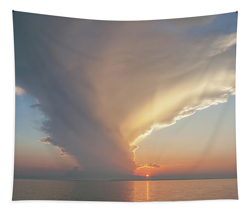 Sunsets Tapestry featuring the photograph Weborg Point Sunset by Paul Schultz