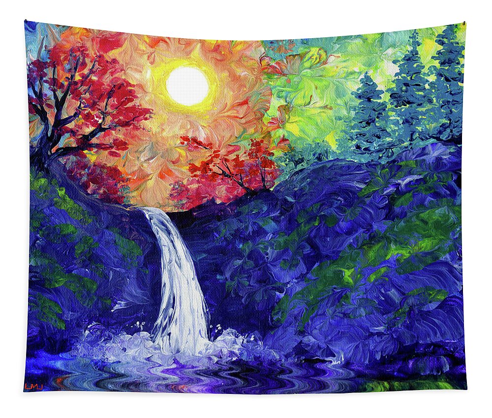 Rainbow Tapestry featuring the painting Welcome Respite at the End of the Day by Laura Iverson