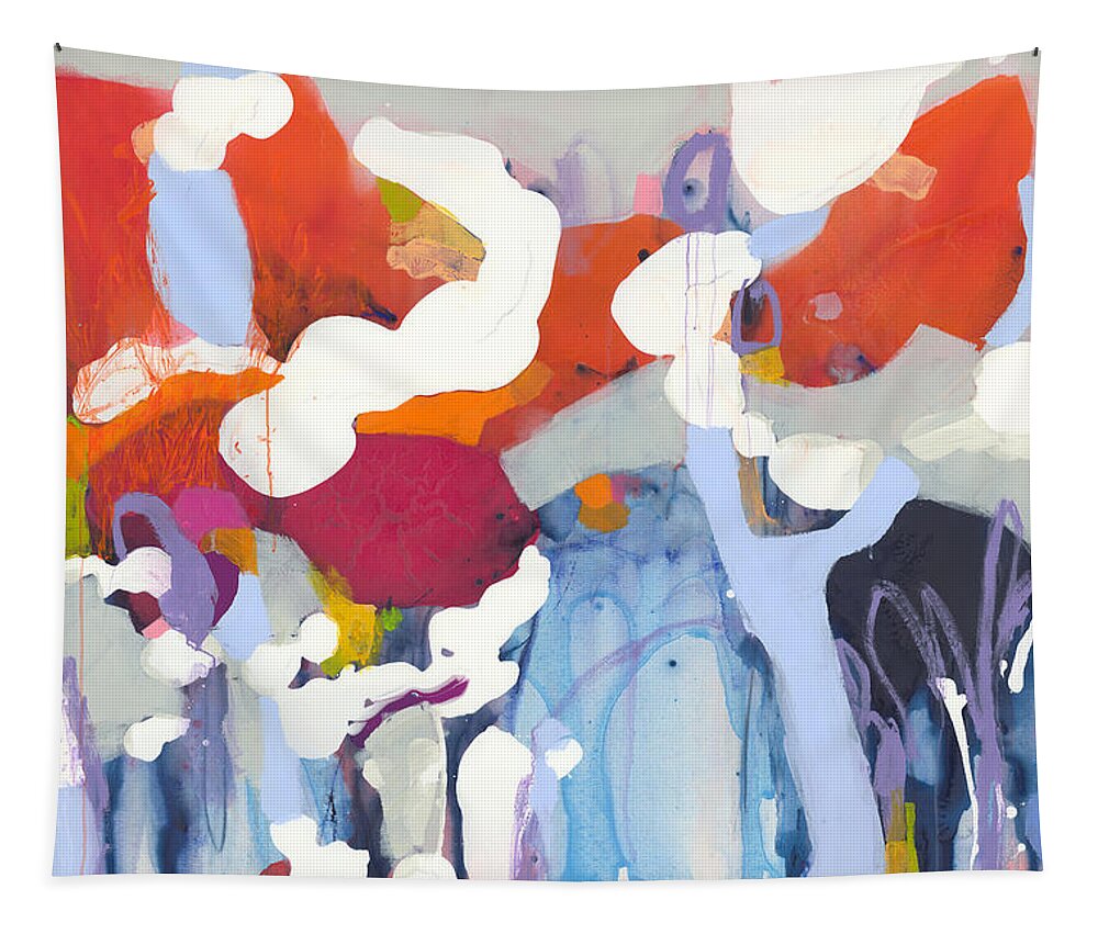 Abstract Tapestry featuring the painting Were Your Eyes Open? by Claire Desjardins