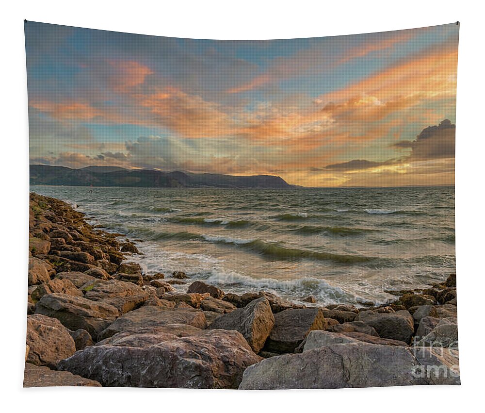 West Shore Tapestry featuring the photograph West Shore Sunset Llandudno by Adrian Evans