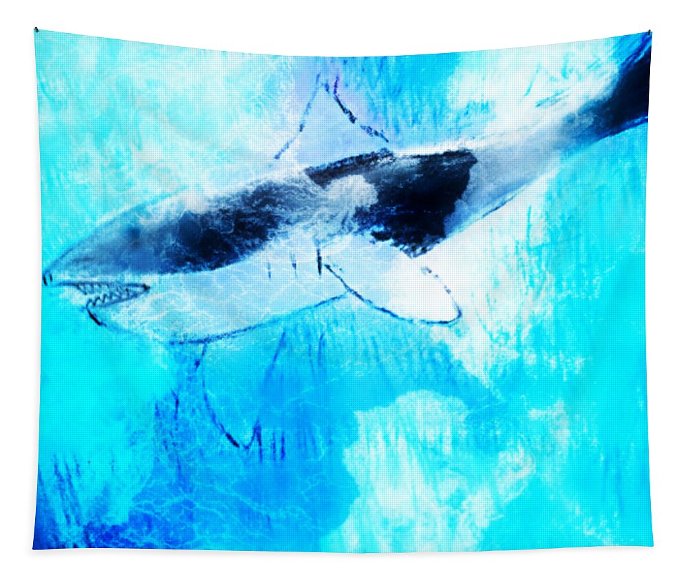 Whale Tapestry featuring the drawing Whale Art by Anna Adams