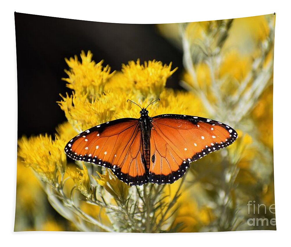Queen Butterfly Tapestry featuring the photograph When A Queen Spread's Her Wings by Janet Marie