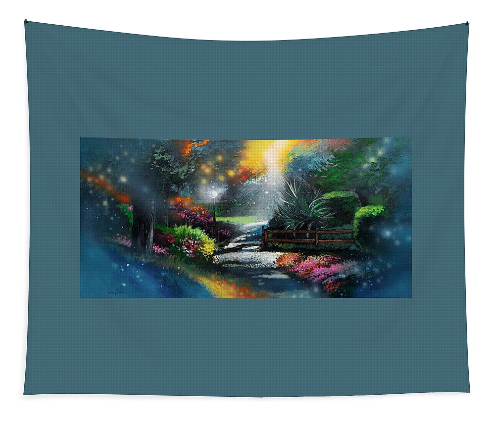 Landscape Tapestry featuring the painting When Heaven Touches Earth by Pat Wagner