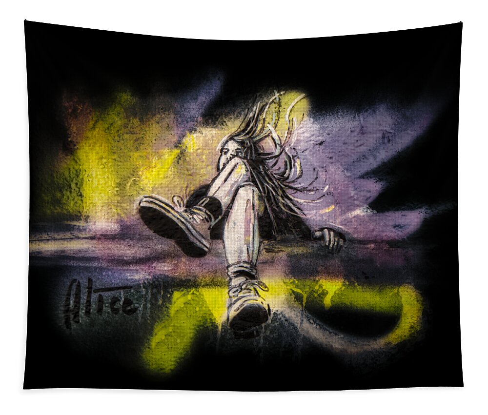 T-shirt Tapestry featuring the digital art Where is Alice? by Micah Offman