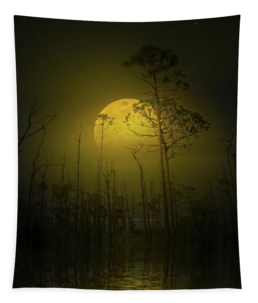 Moon Tapestry featuring the photograph Where the Wild Moon Sleeps by Mark Andrew Thomas