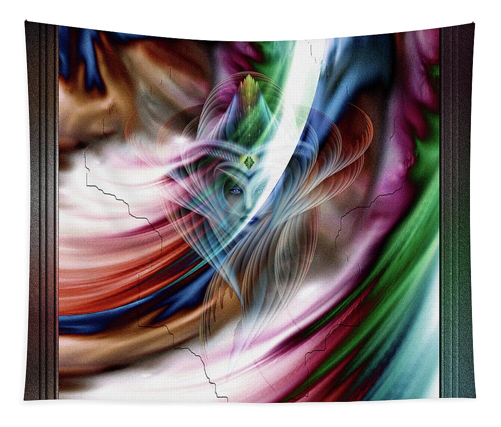 Dreams Tapestry featuring the digital art Whispers In A Dreams Of Beauty Abstract Portrait Art by Rolando Burbon