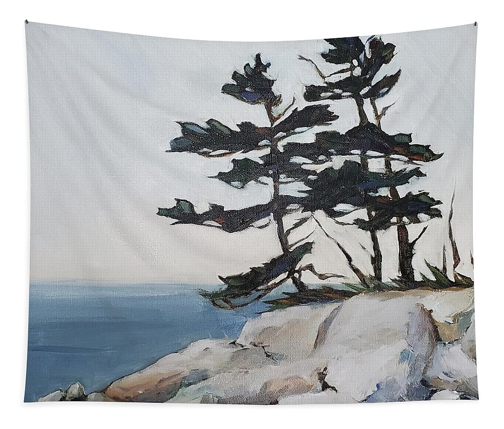 Landscape Tapestry featuring the painting Whispers by Sheila Romard