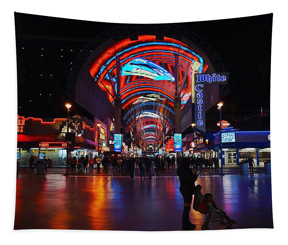  Tapestry featuring the photograph White Castle on Fremont by Rodney Lee Williams