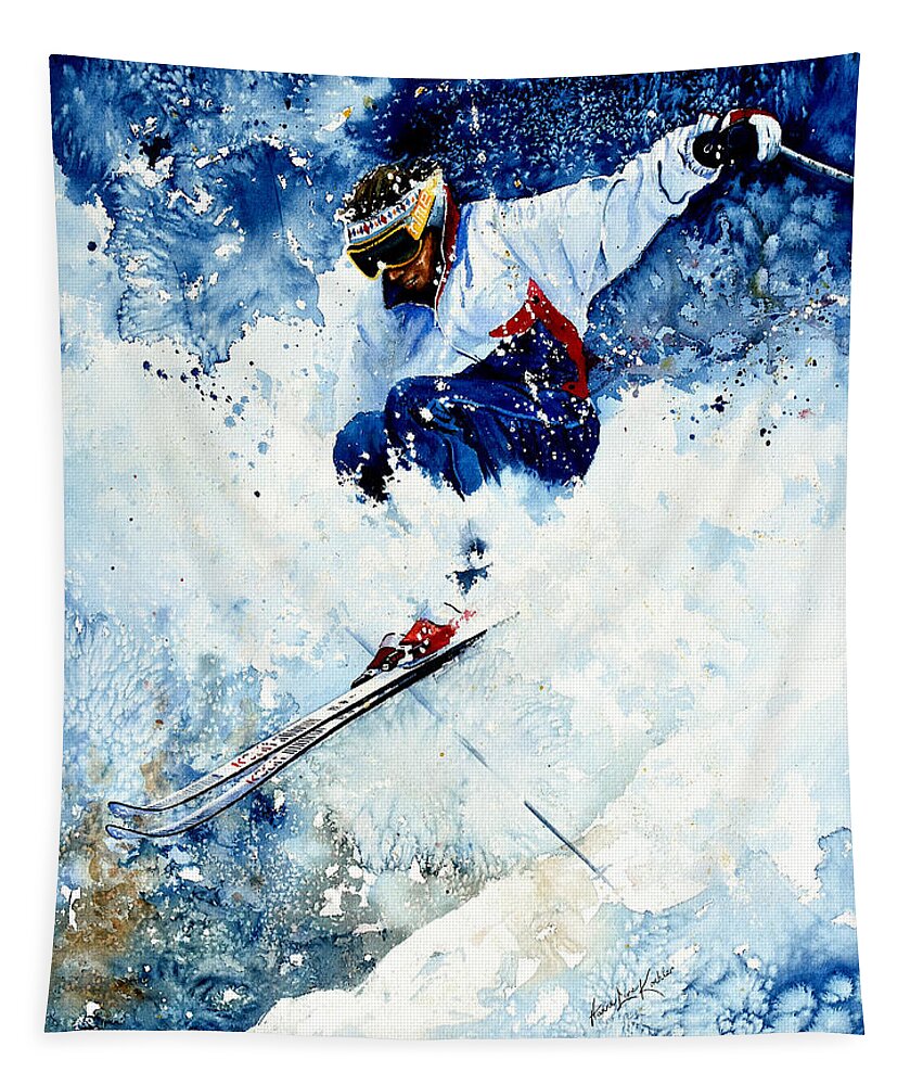 Sports Art Tapestry featuring the painting White Magic by Hanne Lore Koehler