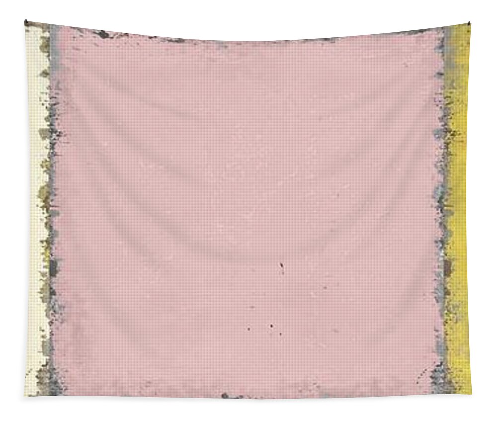 Abstract Tapestry featuring the painting White pink yellow - horizontal by Vesna Antic