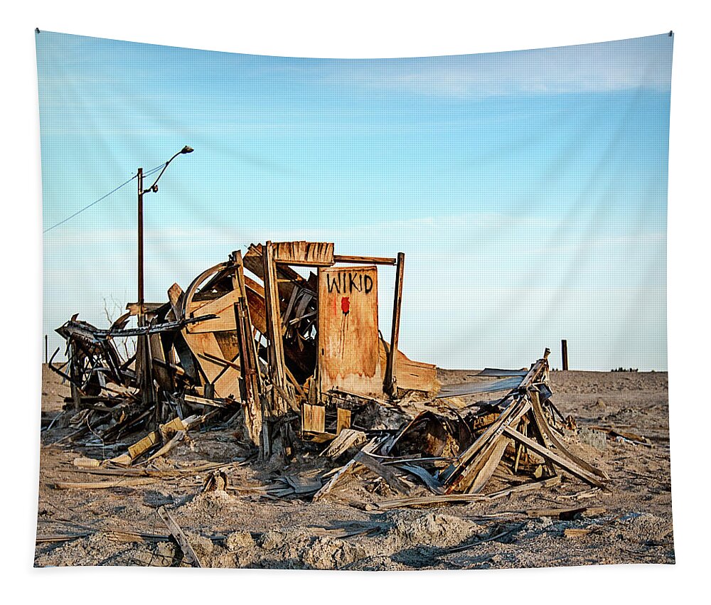 Bombay Beach Tapestry featuring the photograph Wikid by Carmen Kern
