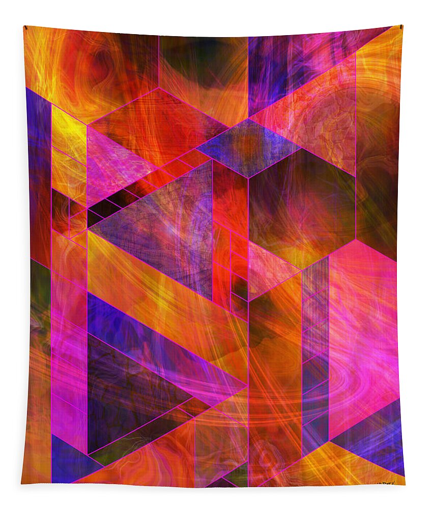 Wild Fire Tapestry featuring the digital art Wild Fire by Studio B Prints