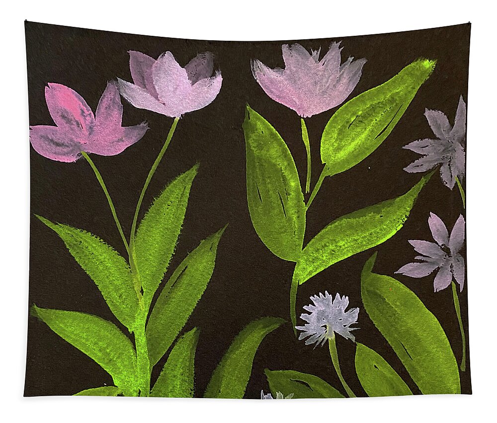 Wild Flowers Tapestry featuring the painting Wild Flowers by Lisa Neuman