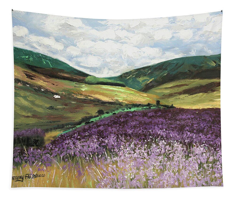 Wild Flowers Tapestry featuring the painting Wild Flowers Matthew 6 28-29 by Anthony Falbo