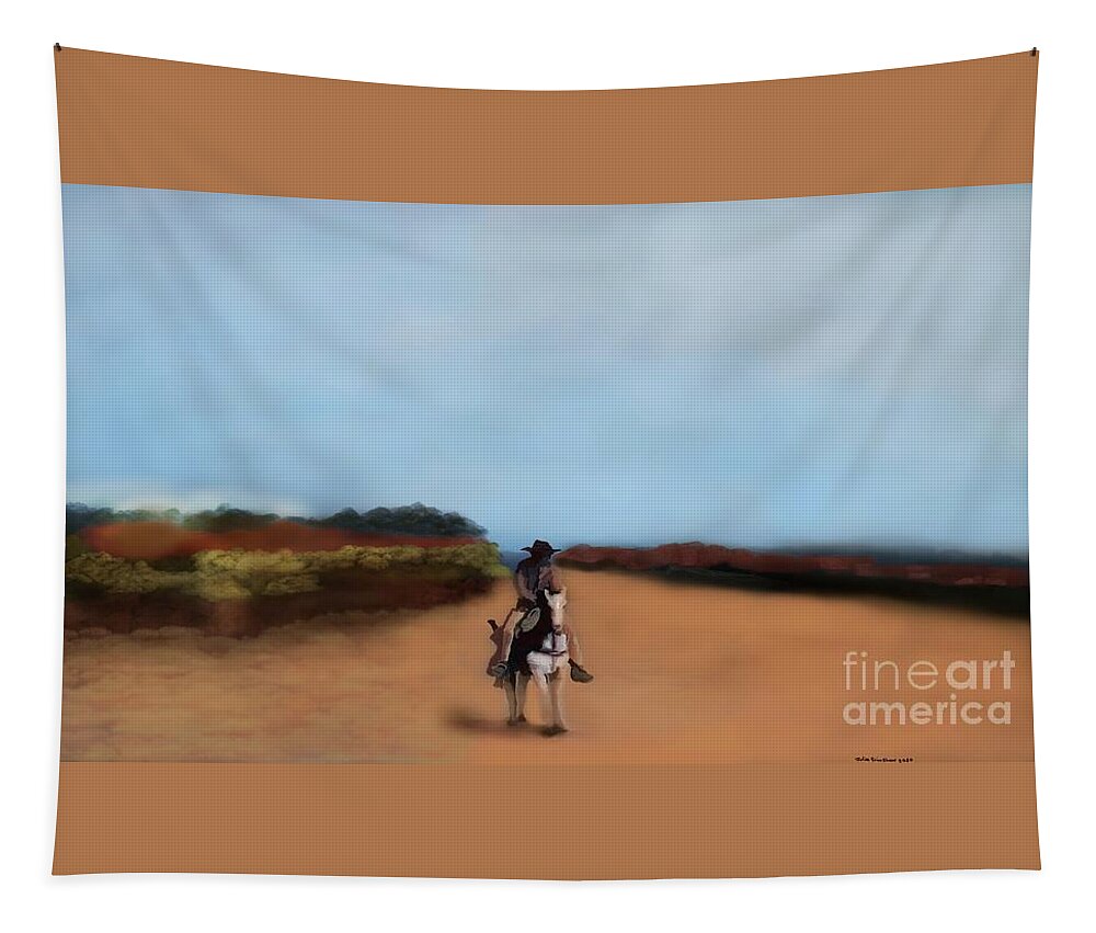 Cowboy Tapestry featuring the digital art Wild West by Julie Grimshaw