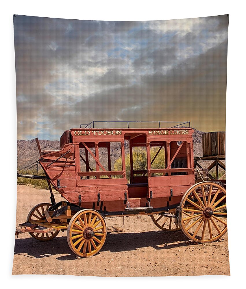 Stage Coach Tapestry featuring the photograph Wildwest Stagecoach by Chris Smith