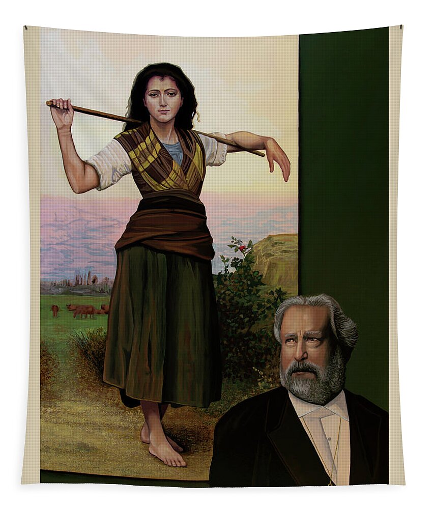 William Bouguereau Painting Tapestry featuring the painting William Bouguereau Painting by Paul Meijering