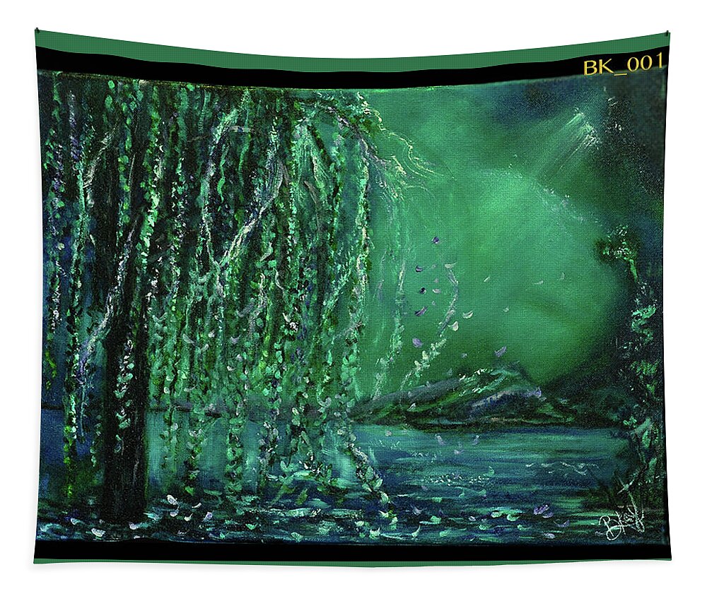  Tapestry featuring the painting Willow Tree by Brenda Kay Deyo