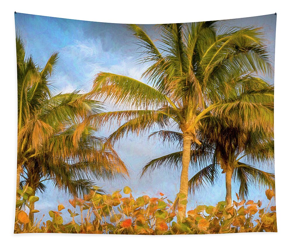 Landscape Tapestry featuring the photograph Wind and Sun Through The Palm Trees by Michael Smith