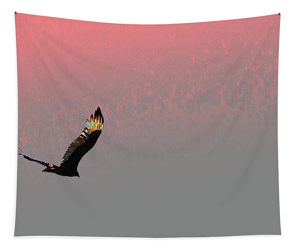 Bird Tapestry featuring the photograph Wings Aflame by Lorraine Devon Wilke