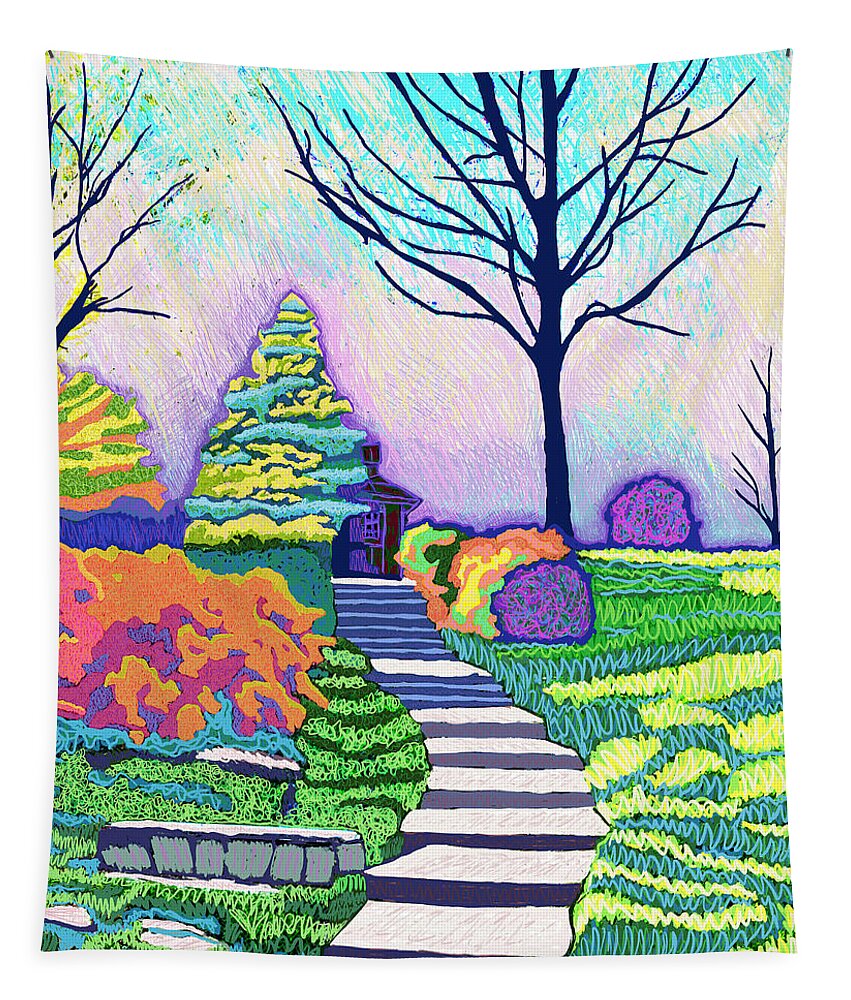 Atlanta Tapestry featuring the digital art Winn Park by Rod Whyte