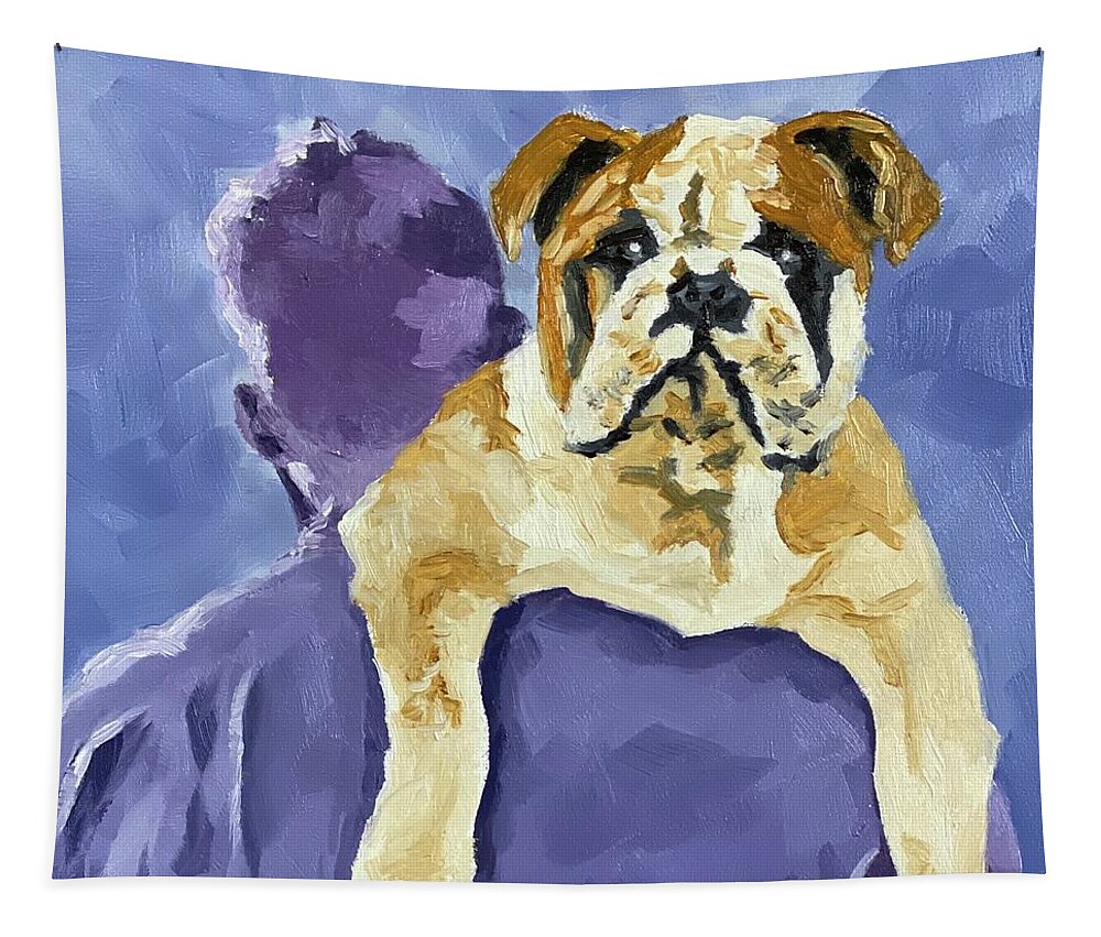 Dog Tapestry featuring the painting Winston by Nancy Breiman