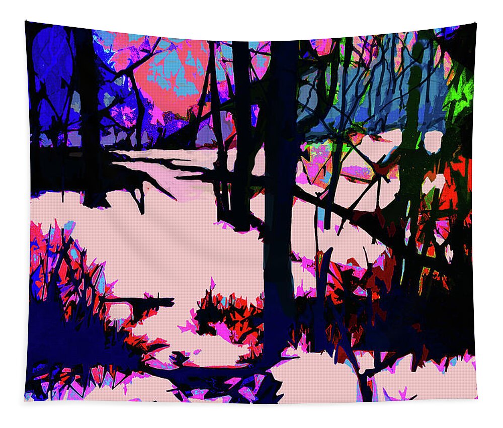Winter Tapestry featuring the painting Winter In The Woods by CHAZ Daugherty