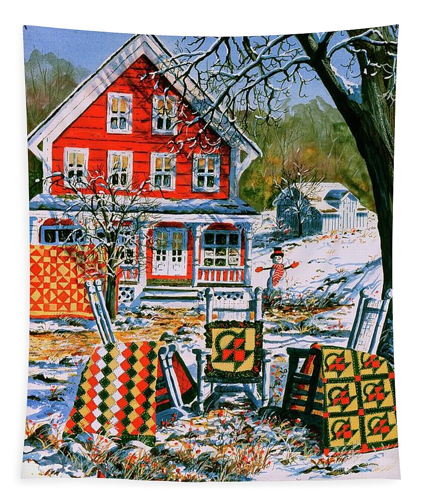 Winter Tapestry featuring the painting Winter Joy by Diane Phalen