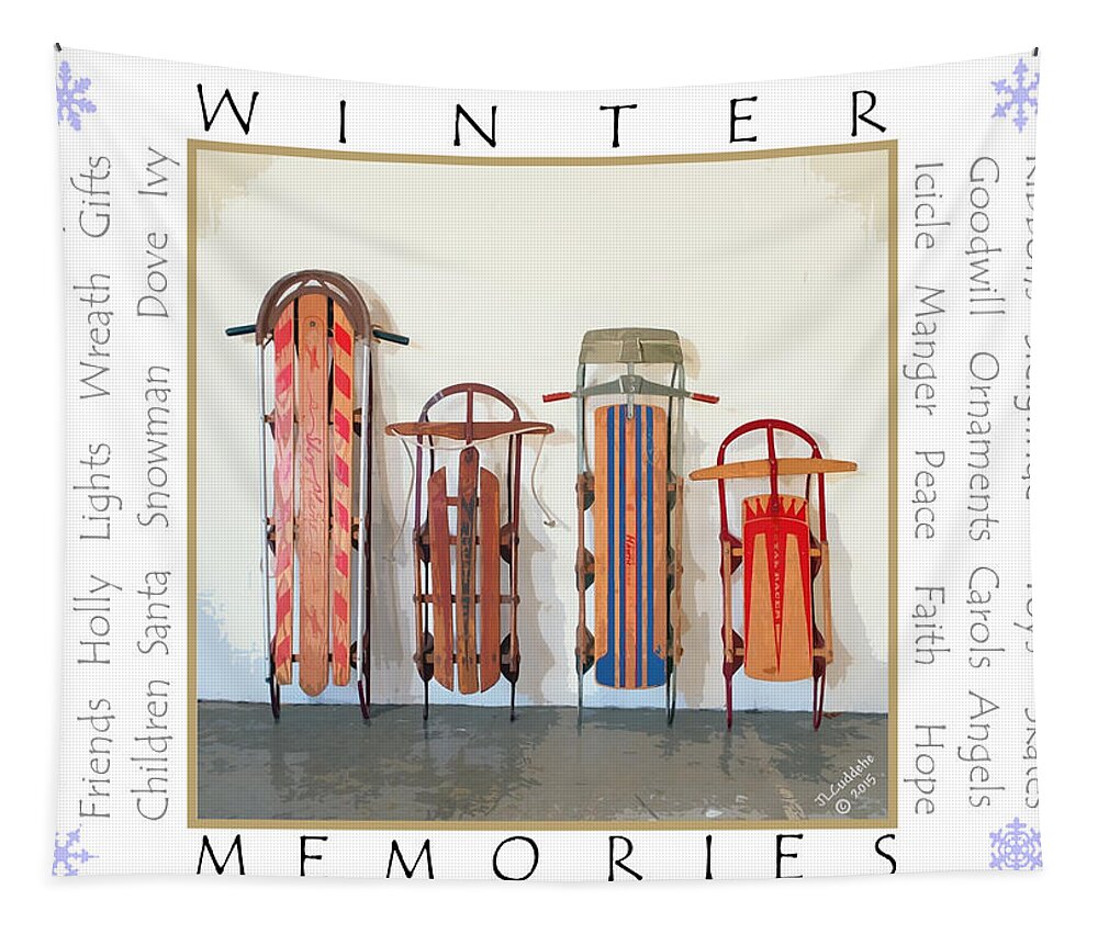 Winter Tapestry featuring the mixed media Winter Memories by Judy Cuddehe