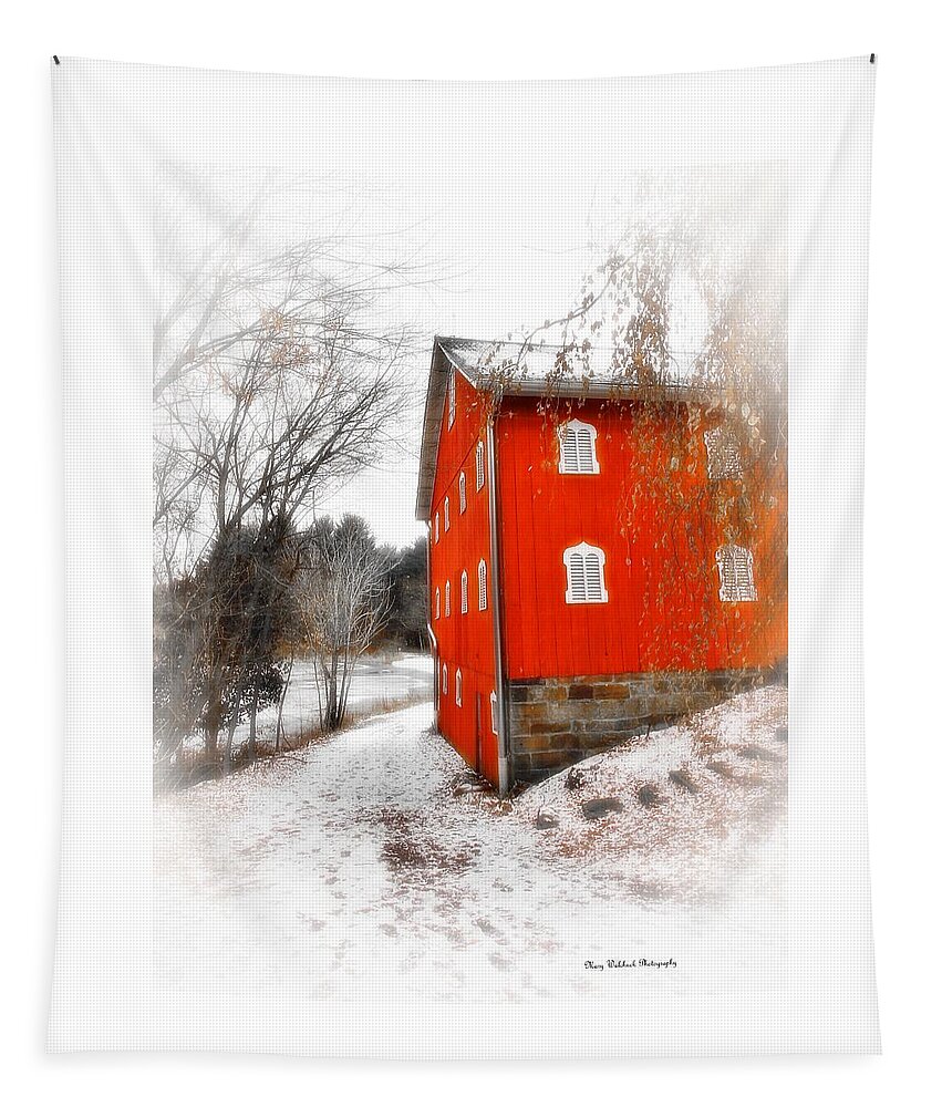 Barn Tapestry featuring the photograph Winter Ohio Barn by Mary Walchuck