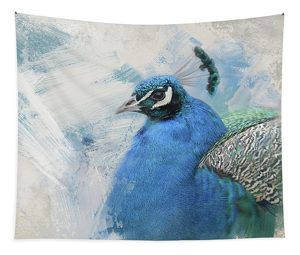 Peacock Tapestry featuring the photograph Winter Peacock Patrol by Jai Johnson