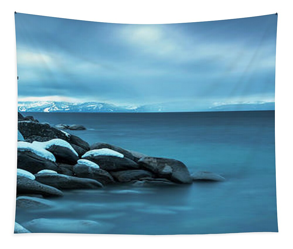 Lake Tahoe Tapestry featuring the photograph Winter Storm Panorama by Brad Scott by Brad Scott
