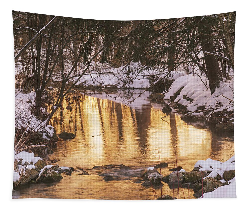Winter Tapestry featuring the photograph Winter Sunrise on Little Cedar Creek by Jason Fink