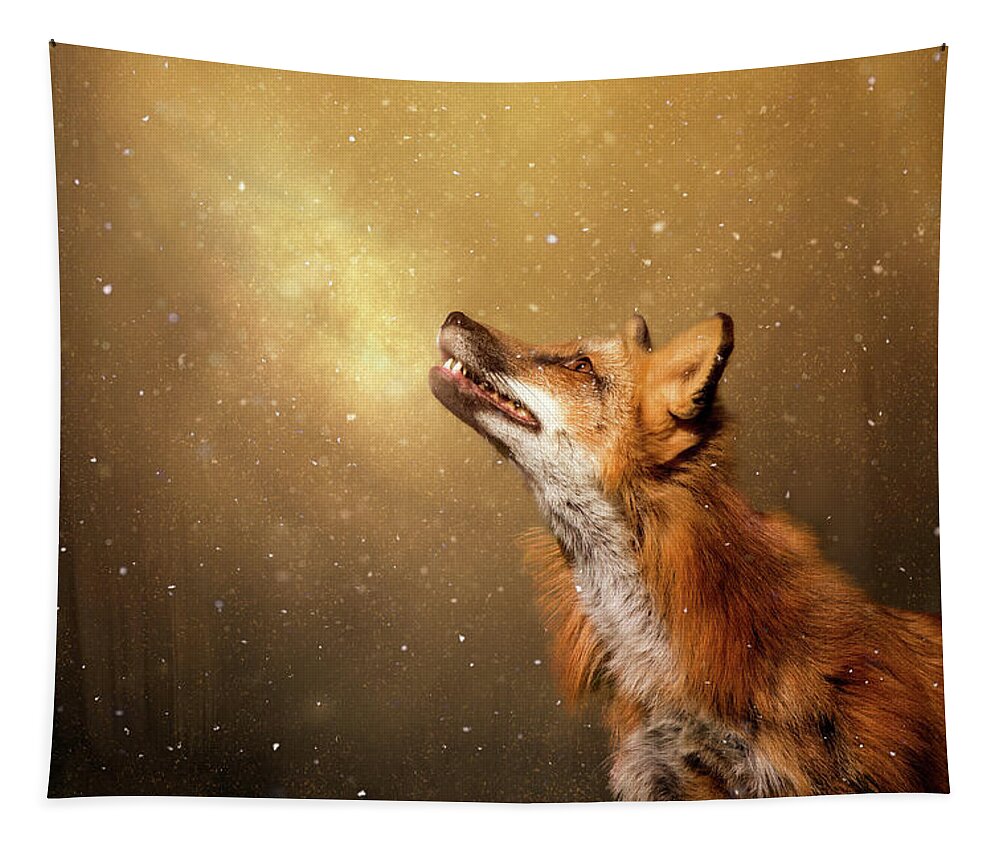 Fox Tapestry featuring the digital art Winter Wonder by Nicole Wilde