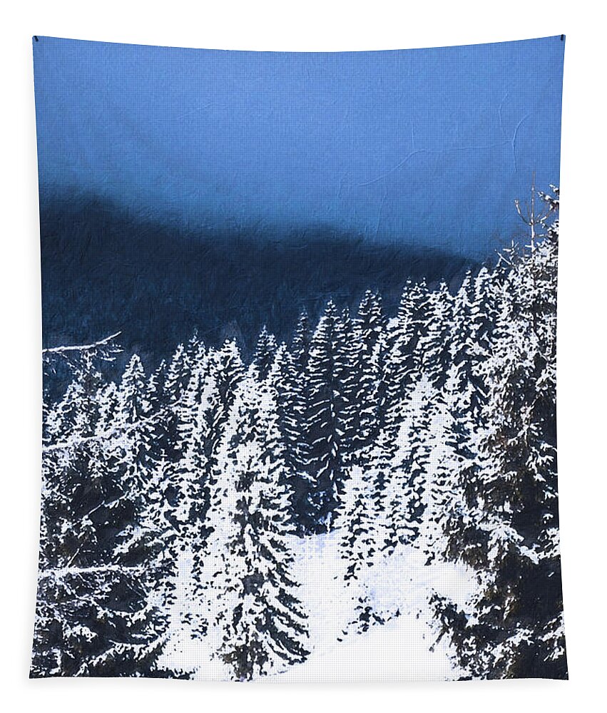 Winter's Dream Tapestry featuring the painting Winter's Dream - 05 by AM FineArtPrints