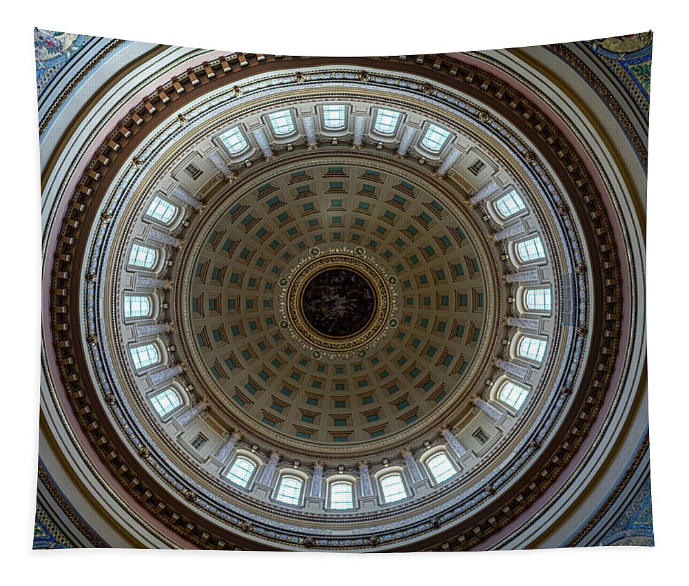 2022 Tapestry featuring the photograph Wisconsin State Capitol Dome by Randy Scherkenbach