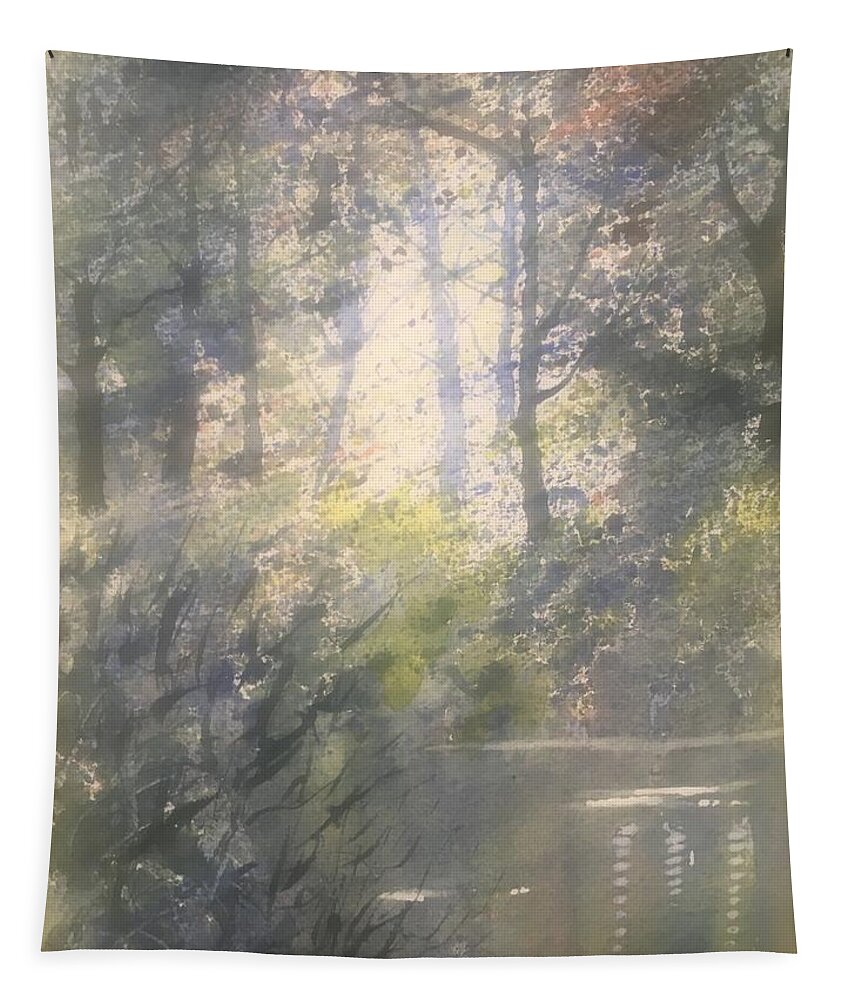 Watercolour Tapestry featuring the painting Wood Light by Glenn Marshall