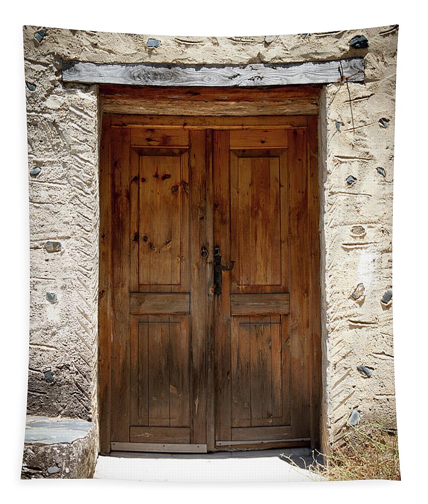 Samaria Gorge Tapestry featuring the photograph Wooden Door by Rich S