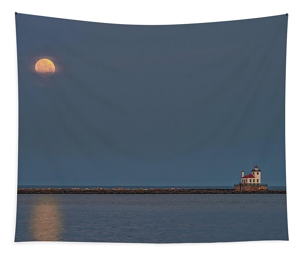 Moon Tapestry featuring the photograph Worm Moonset by Rod Best
