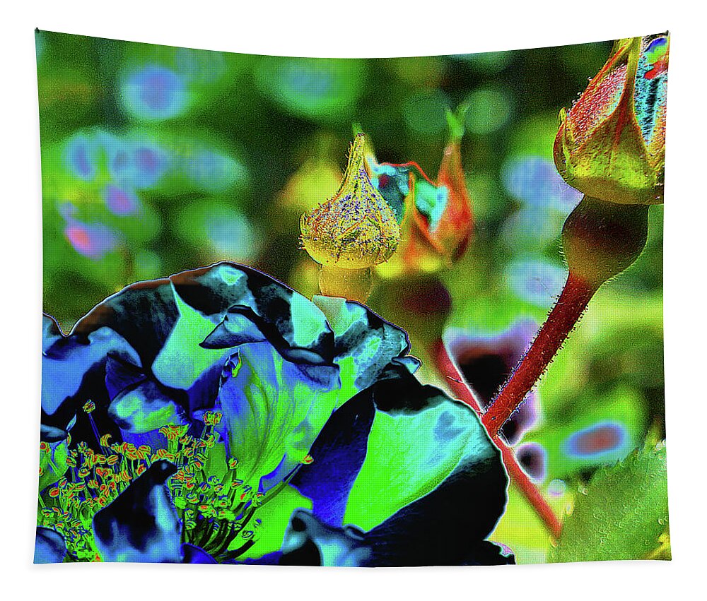 Rose Tapestry featuring the digital art Wow Rose by Nancy Olivia Hoffmann
