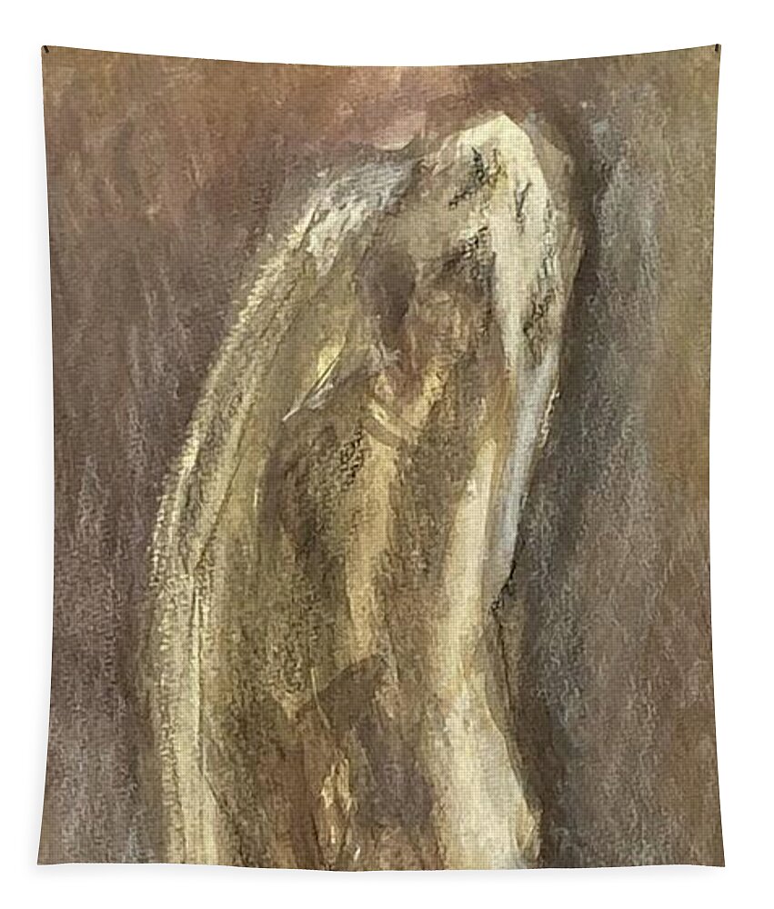 Pigments Tapestry featuring the drawing Wrapped Figure in Brown by David Euler